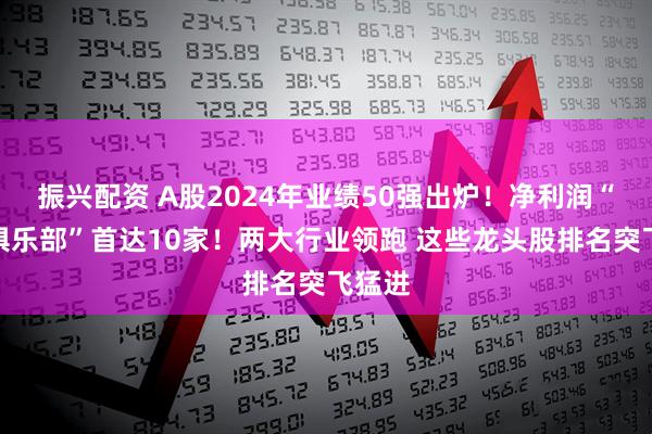 振兴配资 A股2024年业绩50强出炉！净利润“千亿俱乐部”首达10家！两大行业领跑 这些龙头股排名突飞猛进