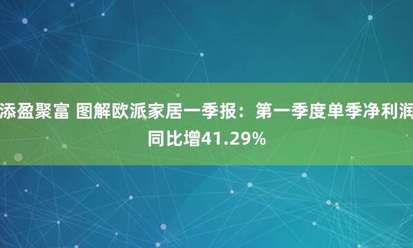 添盈聚富 图解欧派家居一季报：第一季度单季净利润同比增41.29%